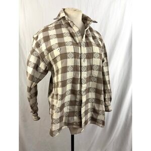 Point Zero Flannel Shirt Jacket Brown Plaid Workwear Shacket S‎